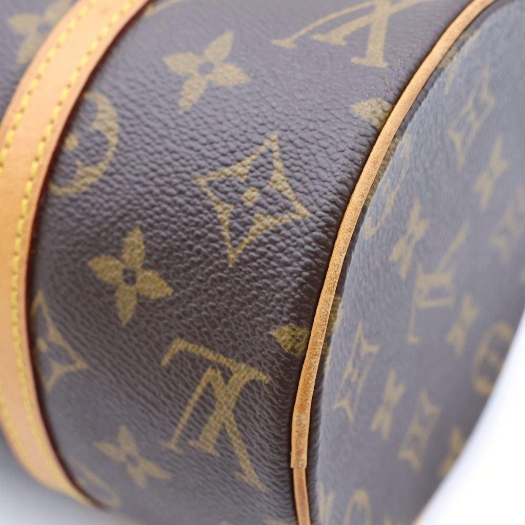 Louis Vuitton Monogram Papillon Boston Bag Brown Leather Gold — view 5