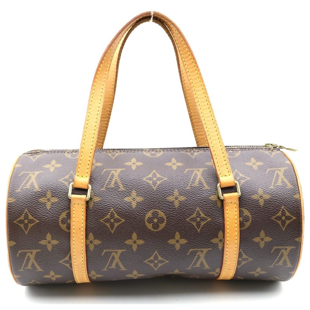 Louis Vuitton Monogram Papillon Boston Bag Brown Leather Gold