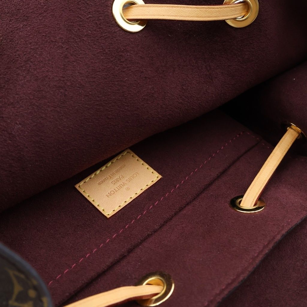Louis Vuitton Monogram Montsouris Backpack Brown Leather Gold — view 8