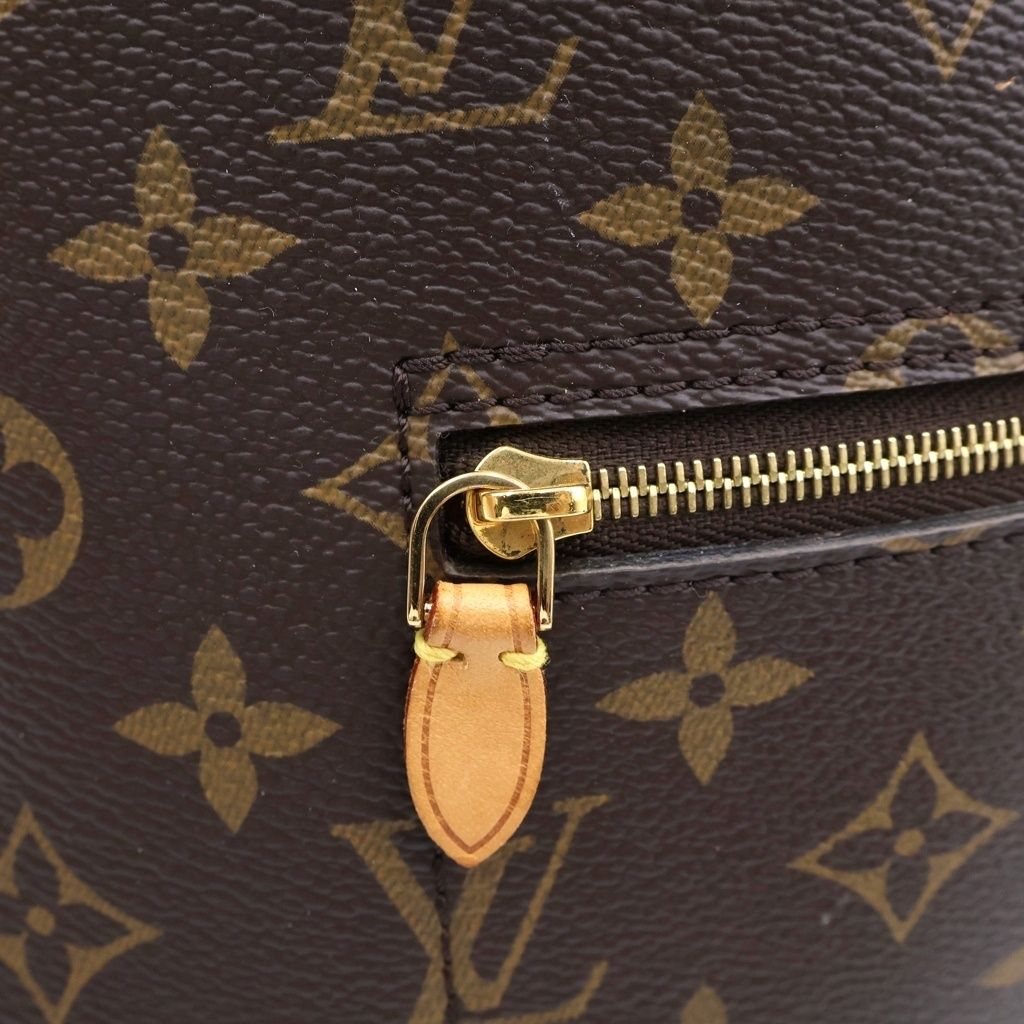 Louis Vuitton Monogram Montsouris Backpack Brown Leather Gold — view 7