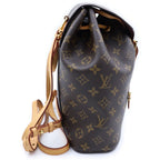 Louis Vuitton Monogram Montsouris Backpack Brown Leather Gold — view 3