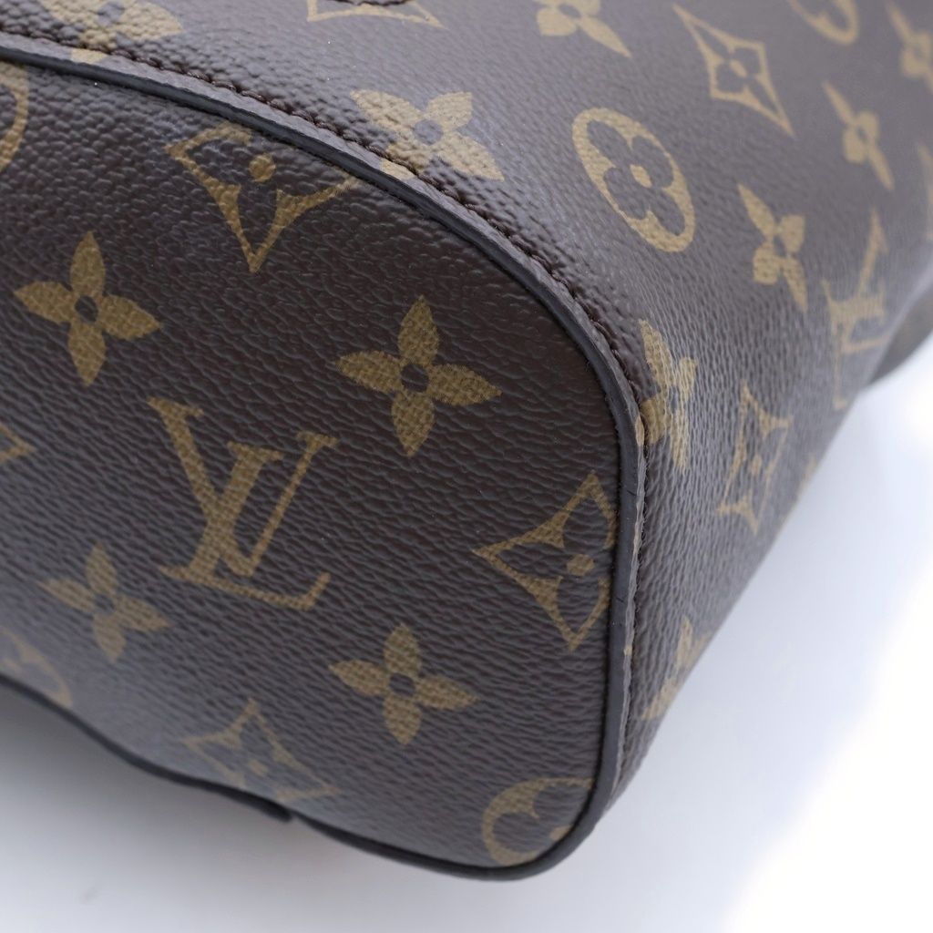 Louis Vuitton Monogram Montsouris Backpack Brown Leather Gold — view 5