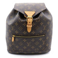 Louis Vuitton Monogram Montsouris Backpack Brown Leather Gold
