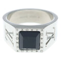 Louis Vuitton Ring LV Onyx Bague Monogram Silver