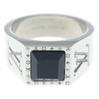 Louis Vuitton Ring LV Onyx Bague Monogram Silver