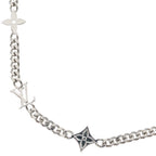 Louis Vuitton Necklace Monogram Low Logo Chain Silver