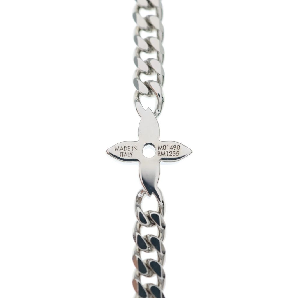 Louis Vuitton Necklace Monogram Low Logo Chain Silver — view 3