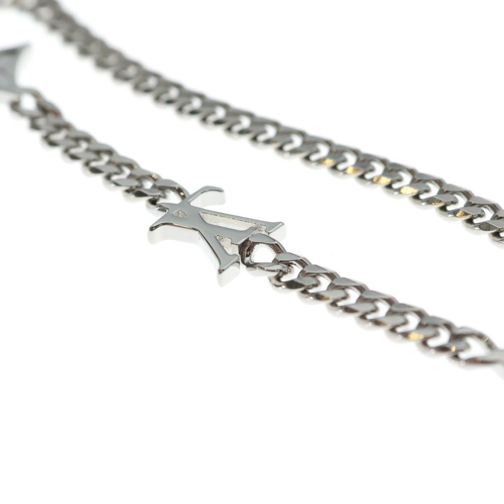 Louis Vuitton Necklace Monogram Low Logo Chain Silver — view 6