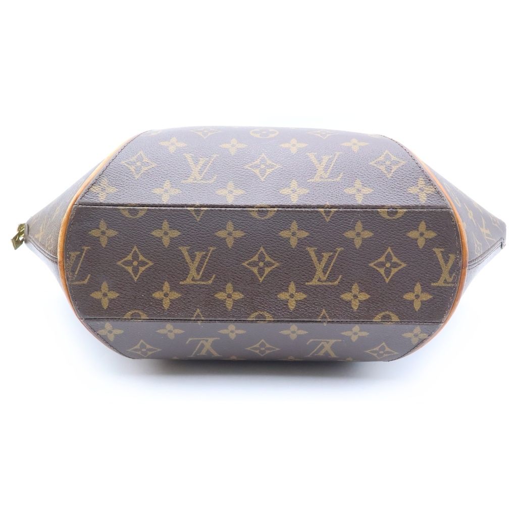 Louis Vuitton Monogram Ellipse MM Handbag Brown Leather Gold — view 4