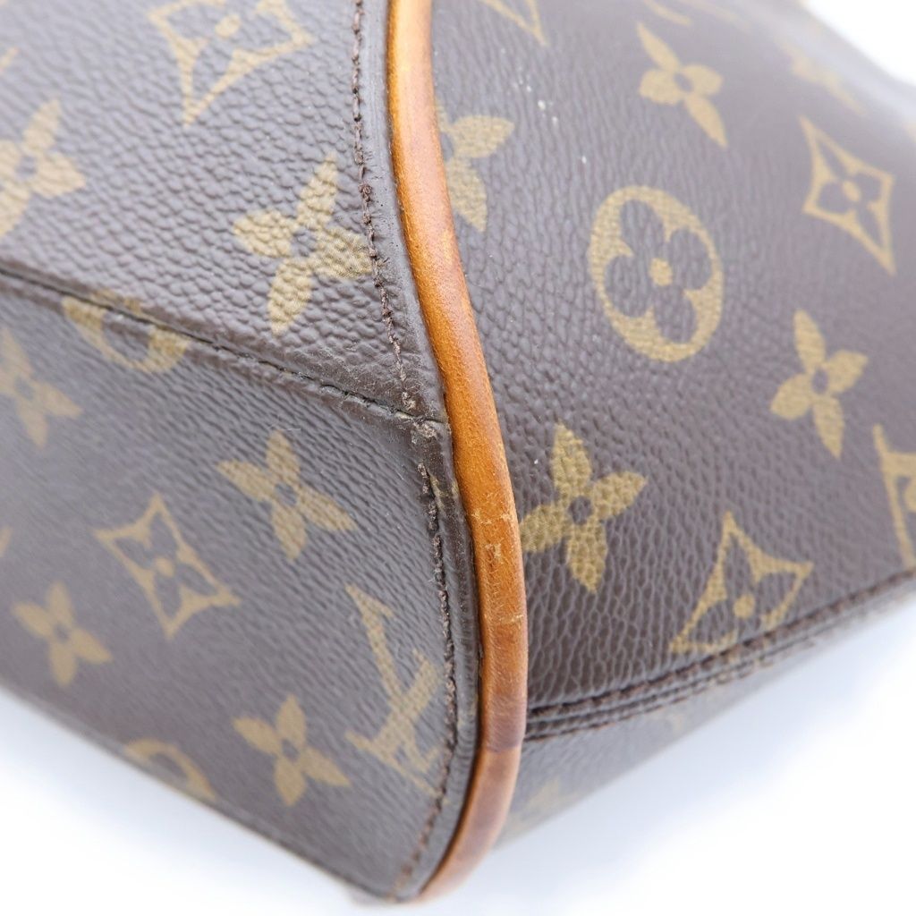 Louis Vuitton Monogram Ellipse MM Handbag Brown Leather Gold — view 5