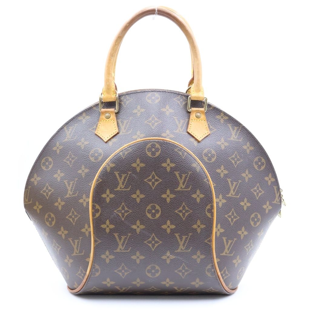 Louis Vuitton Monogram Ellipse MM Handbag Brown Leather Gold — view 2