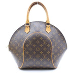 Louis Vuitton Monogram Ellipse MM Handbag Brown Leather Gold