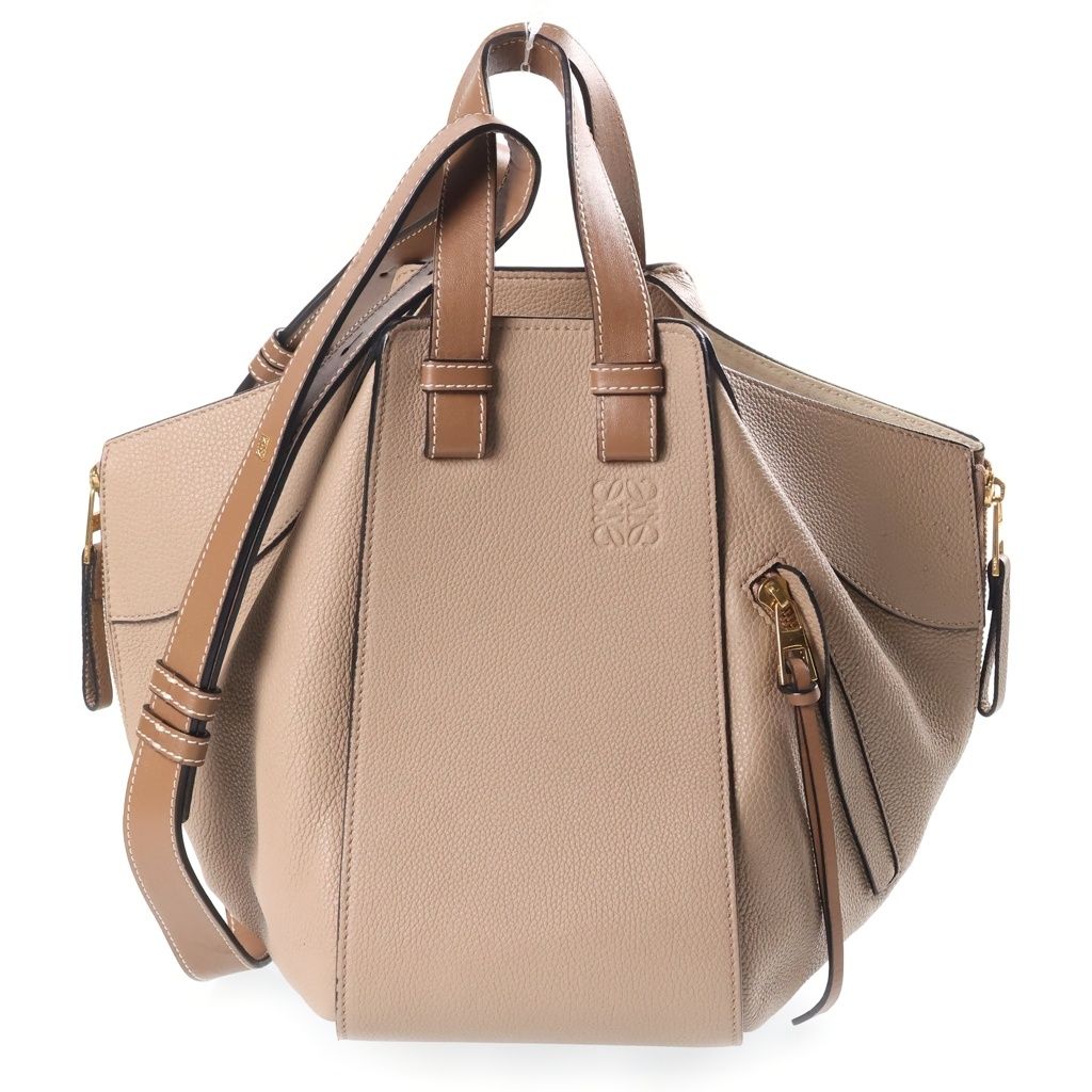 Loewe Hammock Small Leather Gold 2-Way Shoulder Bag Beige