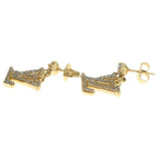 Louis Vuitton Monogram Rhinestone Earrings LV Gold — view 3