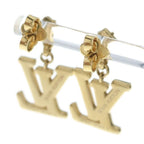 Louis Vuitton Monogram Rhinestone Earrings LV Gold — view 2
