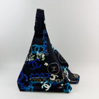 Chanel CC Logo Graffiti Shoulder Bag Canvas Black Blue Multicolor Silver Seal