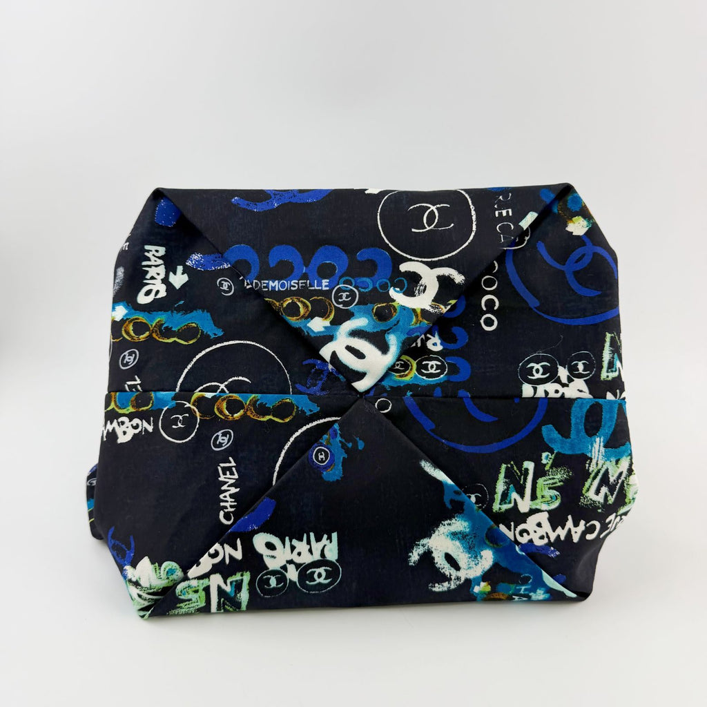 Chanel CC Logo Graffiti Shoulder Bag Canvas Black Blue Multicolor Silver Seal — view 5
