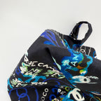 Chanel CC Logo Graffiti Shoulder Bag Canvas Black Blue Multicolor Silver Seal — view 8