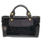 Celine Boogie Bag Calf Hair Leather Black Handbag — view 2