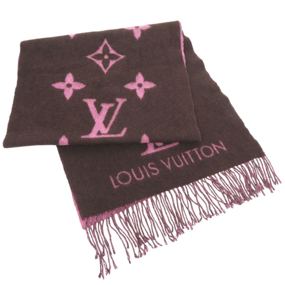 Louis Vuitton Echarpe Reykjavik Cashmere Brown Pink Scarf — view 2