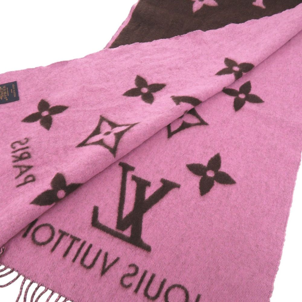 Louis Vuitton Echarpe Reykjavik Cashmere Brown Pink Scarf — view 3