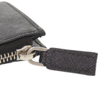 Prada Triangle Logo Saffiano Leather Black Card Case Coin Purse — view 8