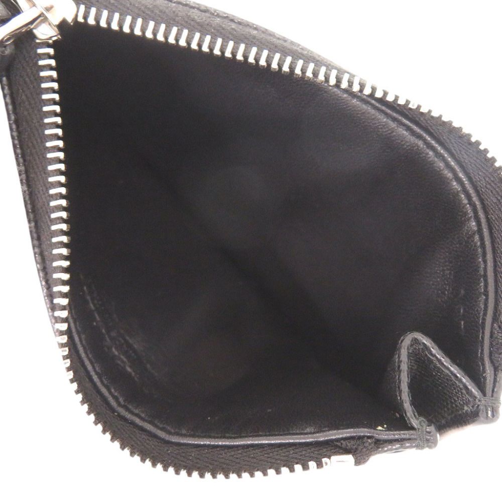 Prada Triangle Logo Saffiano Leather Black Card Case Coin Purse — view 5