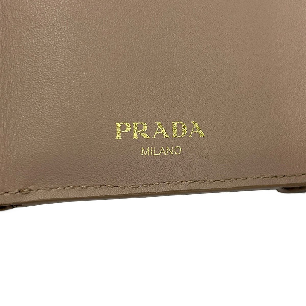 Prada Trifold Wallet Pink Beige Leather — view 5