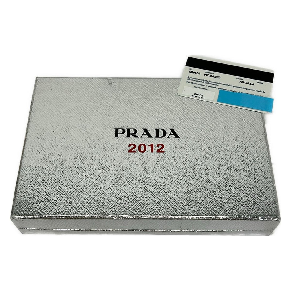 Prada Wallet Gray Zip Around Leather — view 6
