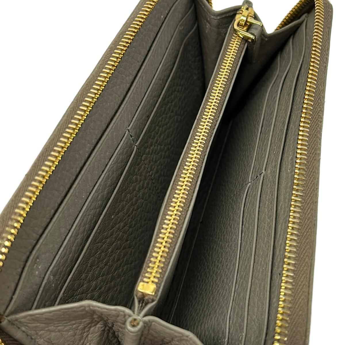 Prada Wallet Gray Zip Around Leather — view 3