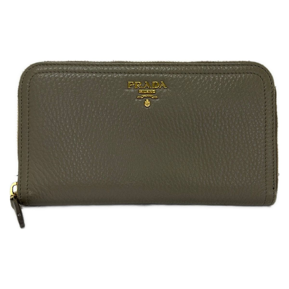 Prada Wallet Gray Zip Around Leather