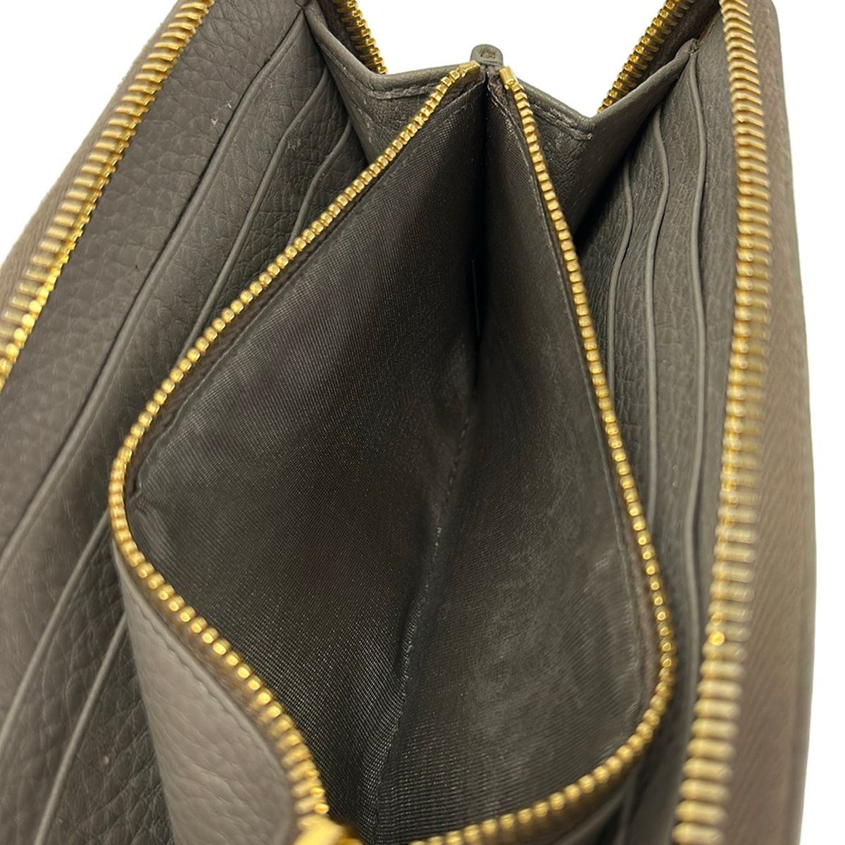 Prada Wallet Gray Zip Around Leather — view 4