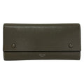 Celine Wallet Large Flap Multi Function Gray Leather