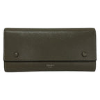 Celine Wallet Large Flap Multi Function Gray Leather