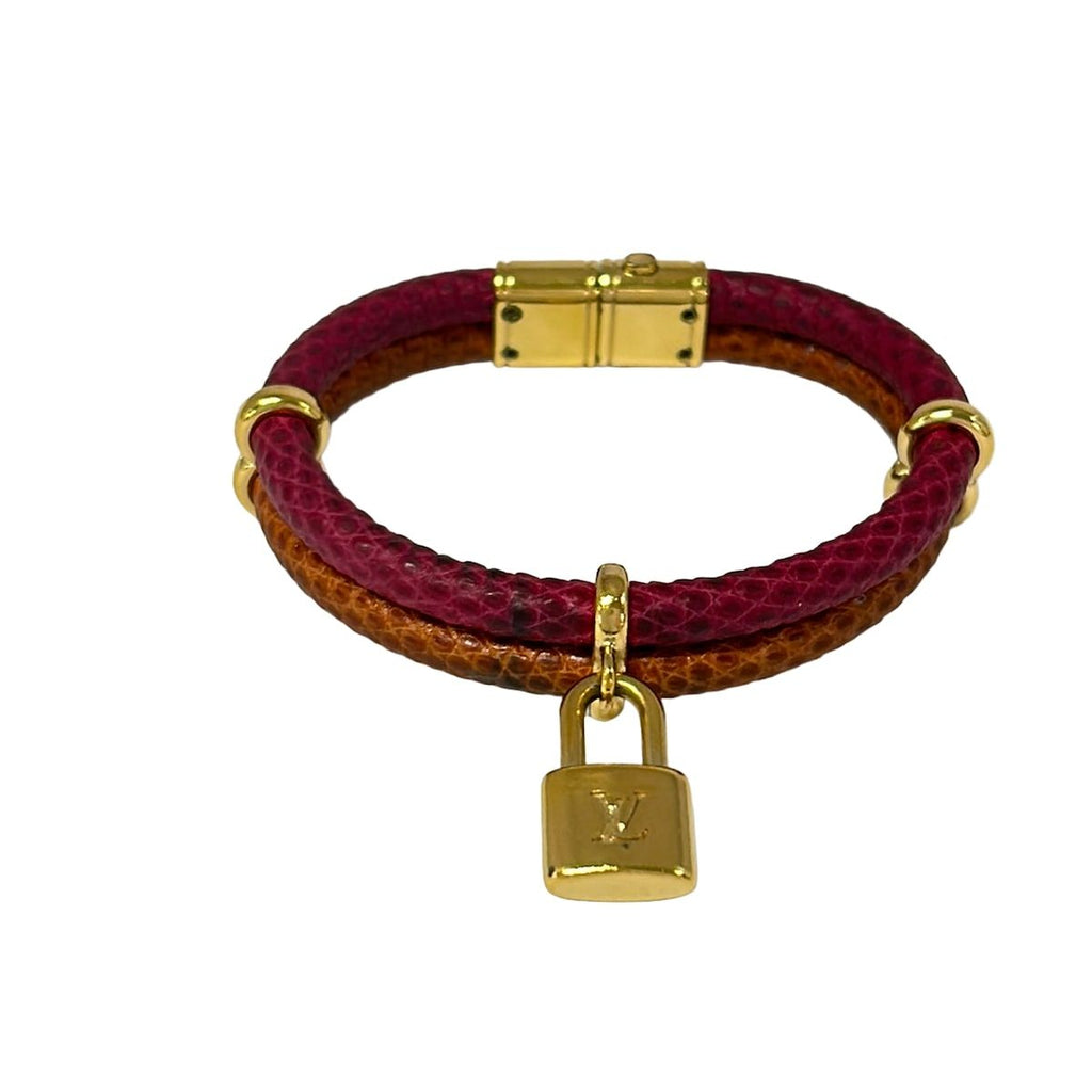 Louis Vuitton Bracelet Keep It Twice Bordeaux Brown Gold