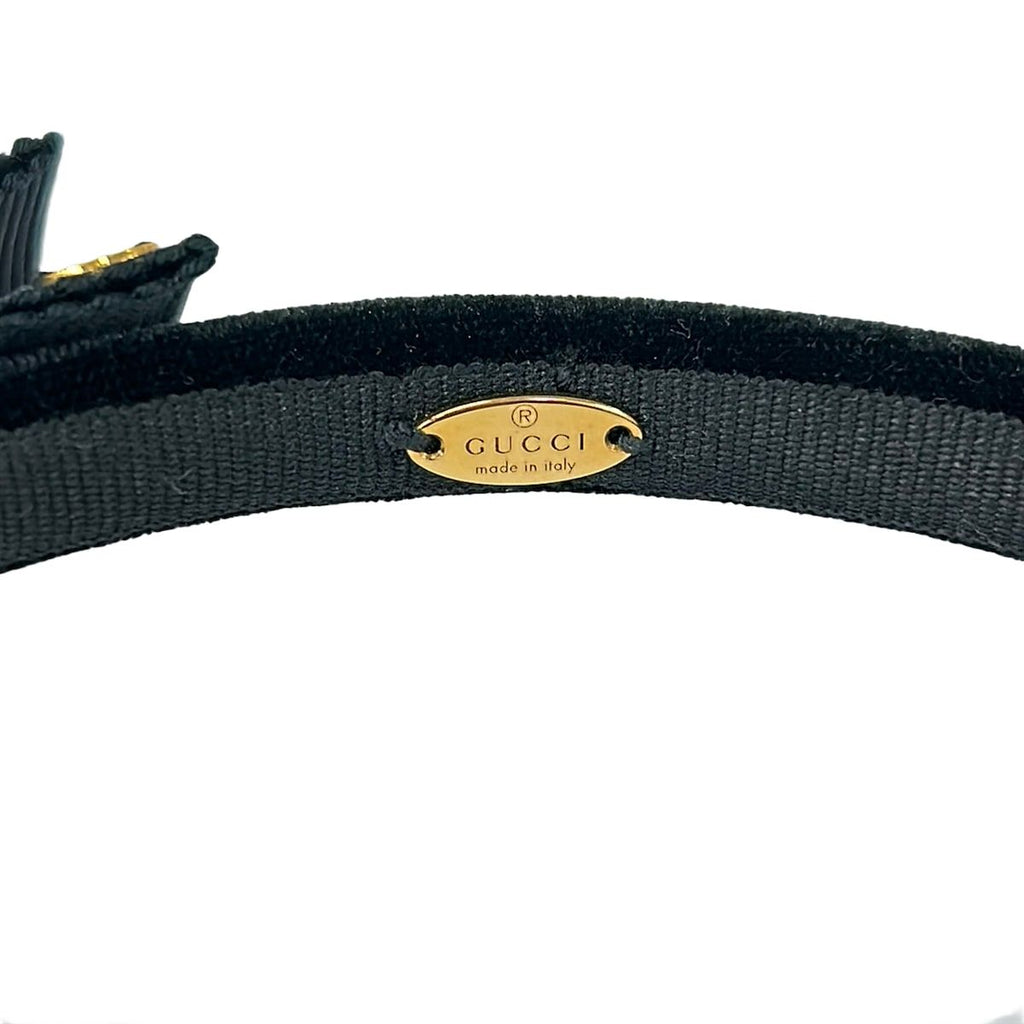 Gucci Headband Interlocking G Black Rhinestone Ribbon — view 4