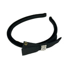 Gucci Headband Interlocking G Black Rhinestone Ribbon