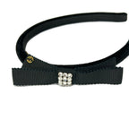 Gucci Headband Interlocking G Black Rhinestone Ribbon — view 3