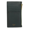 Celine Coin Purse Compact Zipped Card Case Dark Gray Fragment Leather