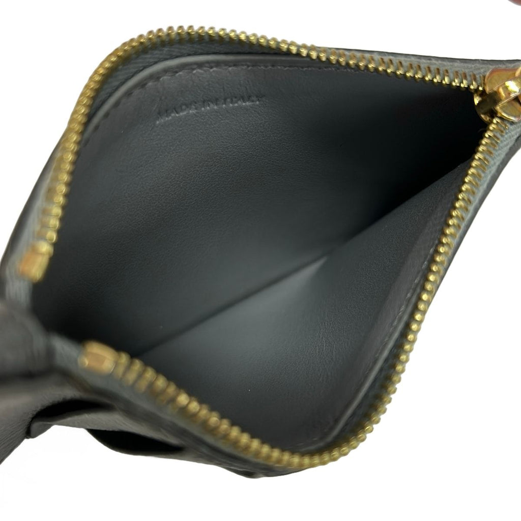 Celine Coin Purse Compact Zipped Card Case Dark Gray Fragment Leather — view 3