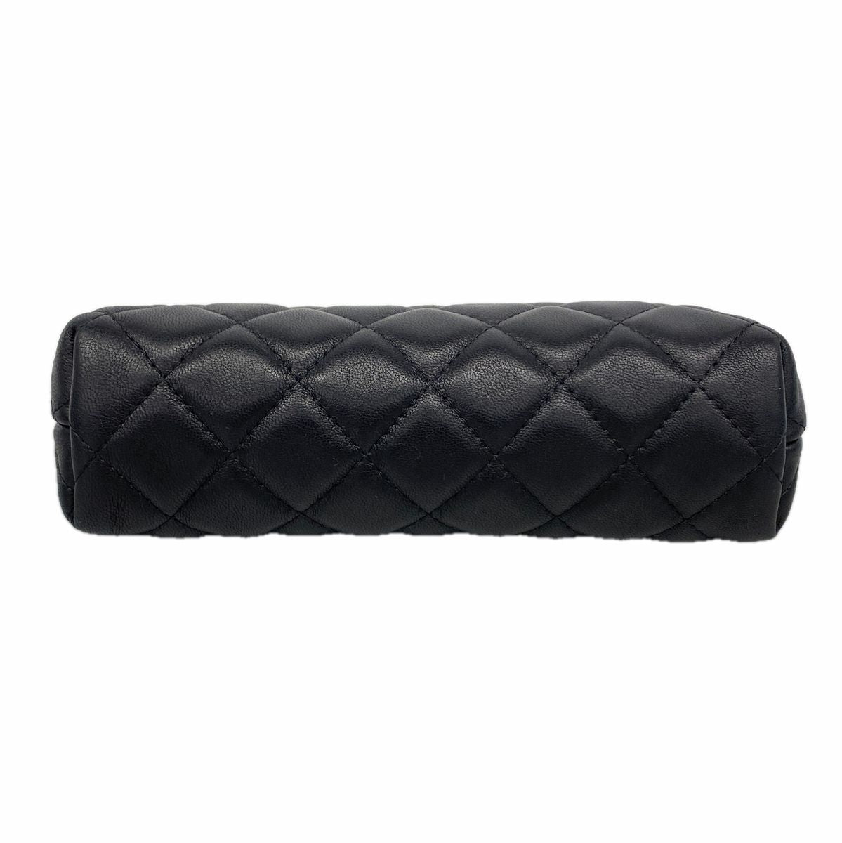 Chanel Pouch Quilted Lambskin Black Silver — view 3