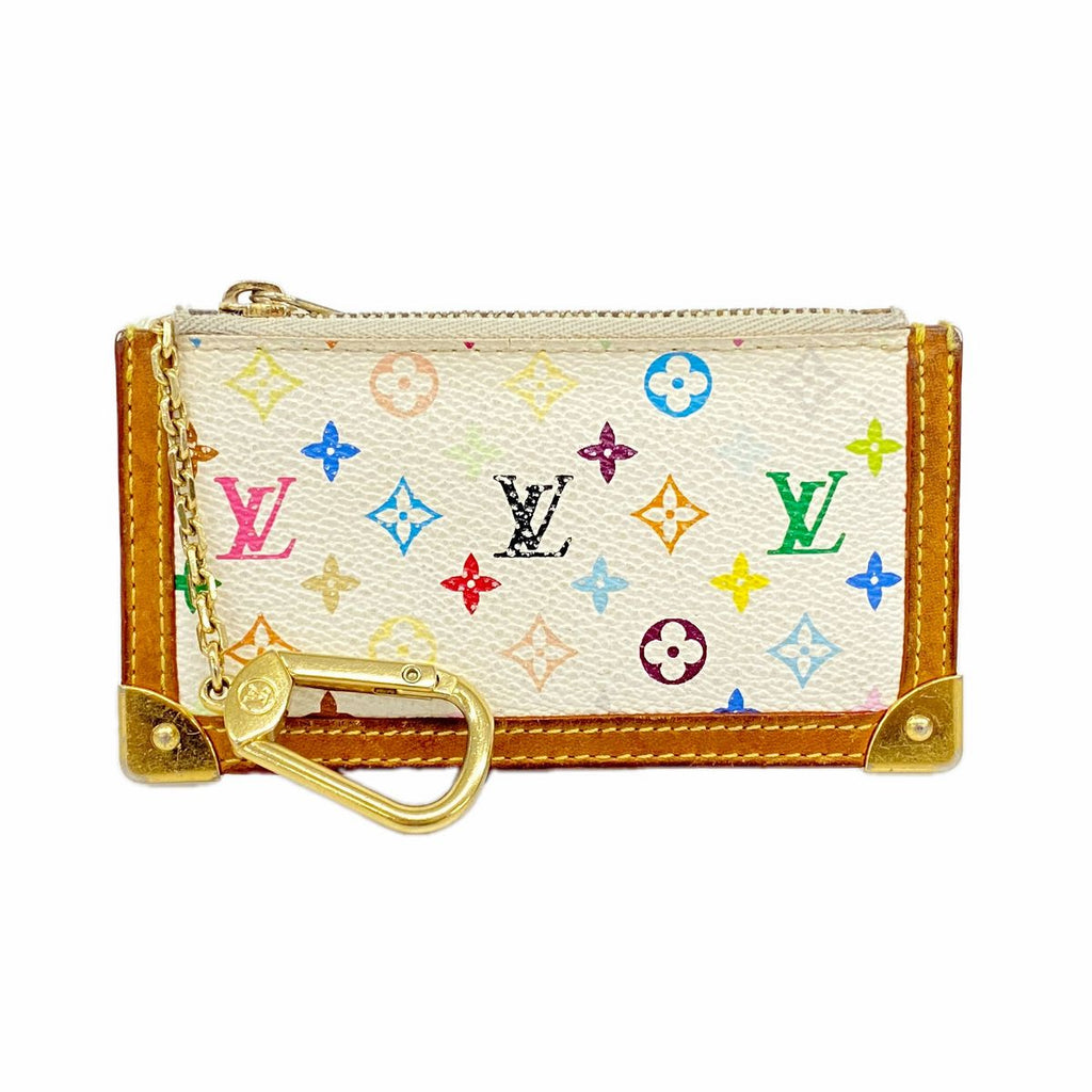 Louis Vuitton Coin Purse Monogram Multicolor Pochette Cles Blanc