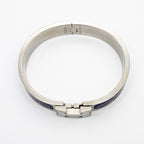 Hermes Bangle Clic Clac PM Metal Silver Blue Bracelet — view 3