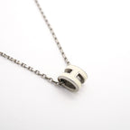 Hermes Necklace Mini Pop H Metal Silver Ivory — view 2