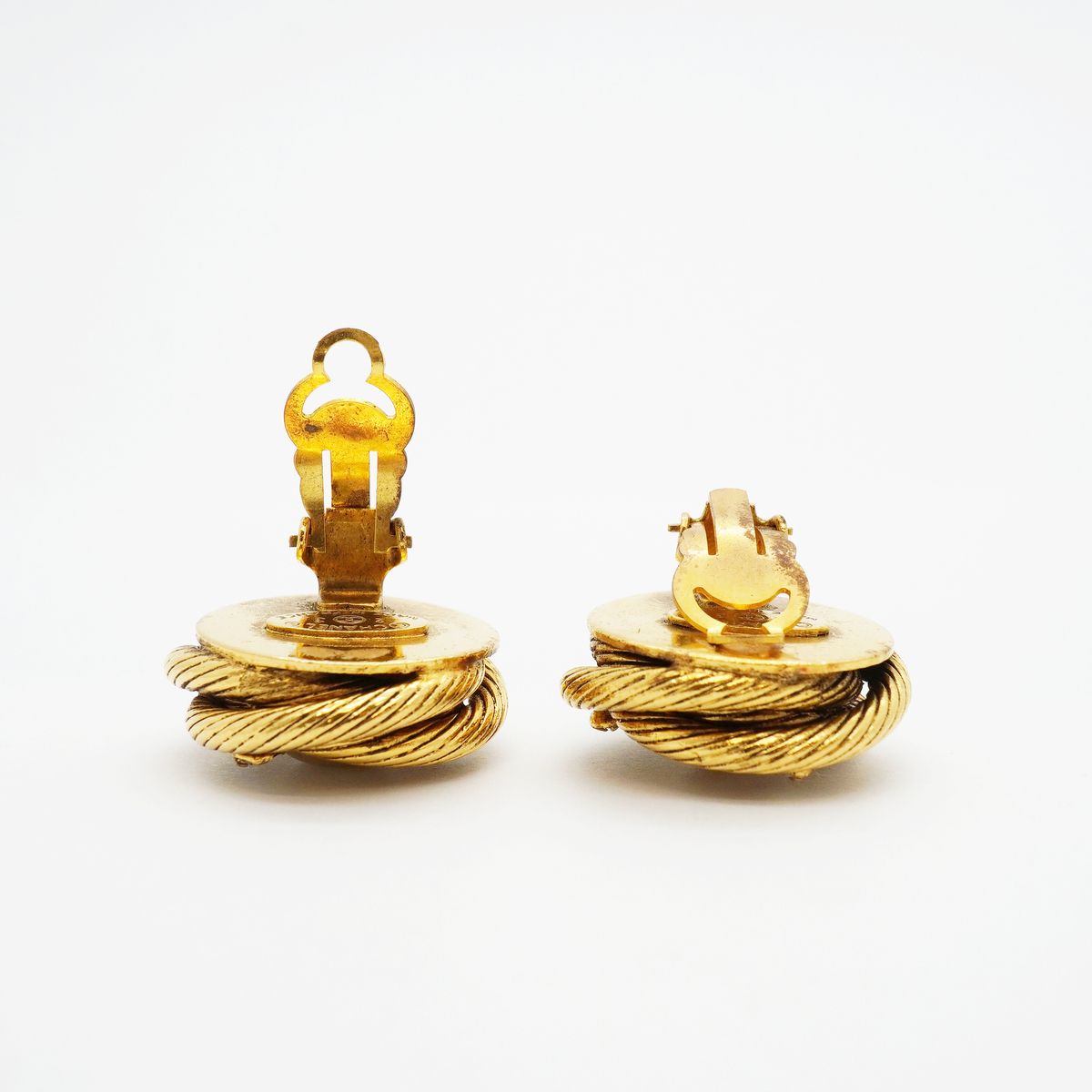 Chanel Earrings Vintage Gold Plated Faux Pearl Rhinestone — view 3
