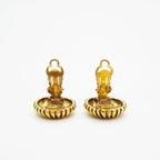 Chanel Earrings Vintage CC Logo Round Circle Gold Plated — view 7