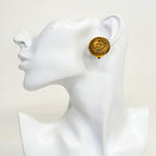 Chanel Earrings Vintage CC Logo Round Circle Gold Plated — view 5