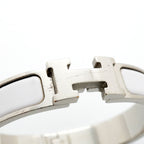 Hermes Bangle Clic Clac PM Metal Silver White Bracelet — view 7