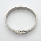 Hermes Bangle Clic Clac PM Metal Silver White Bracelet — view 3