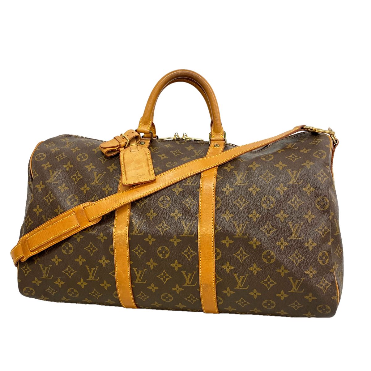 Louis Vuitton Boston Bag Monogram Keepall Bandouliere 50 Brown